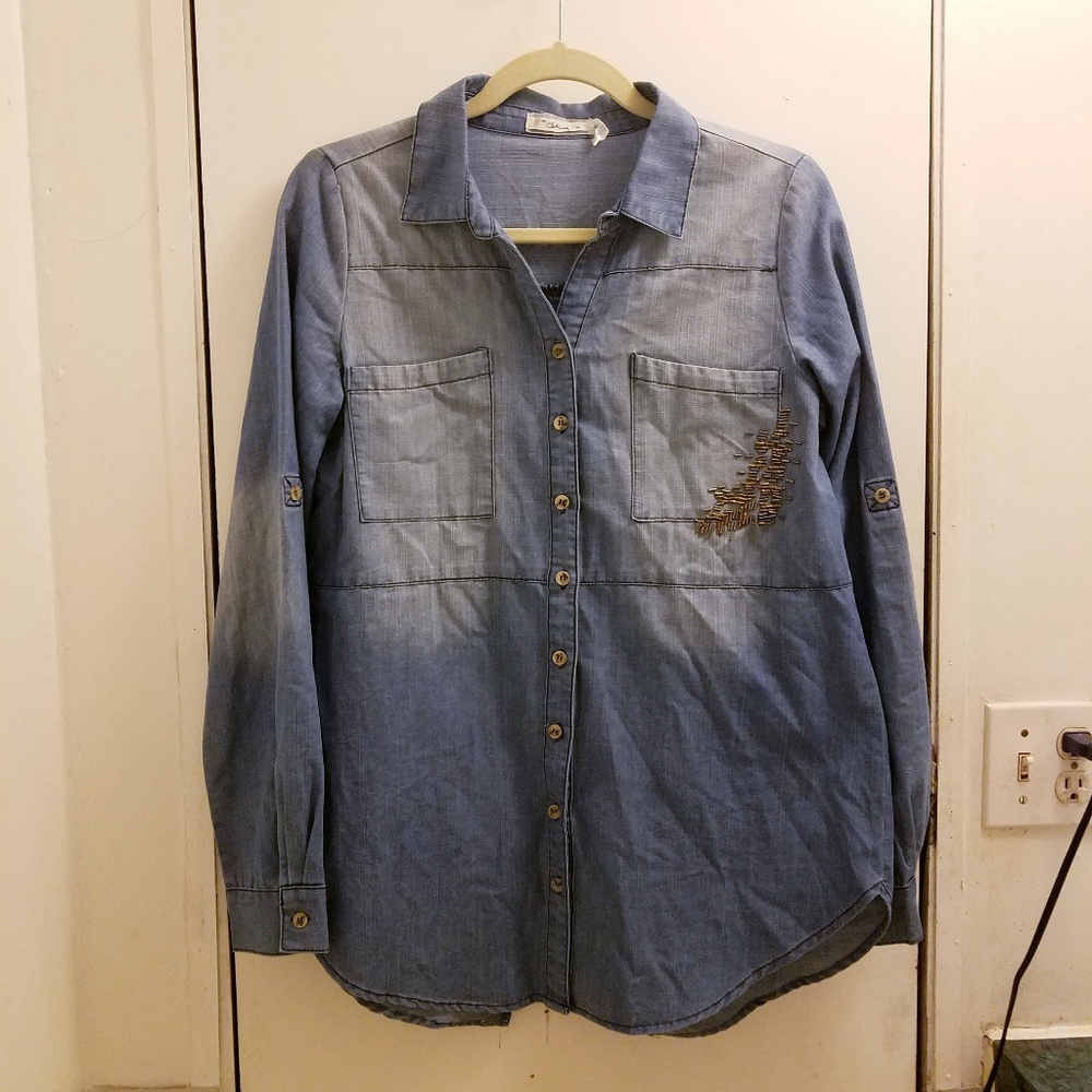 FINAL PRICE - The Clothing Company Size M Blue Jean Button down